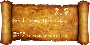 Komáromy Henrietta névjegykártya