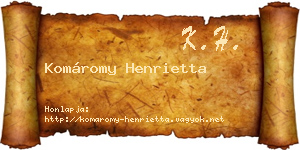 Komáromy Henrietta névjegykártya