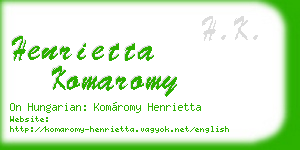 henrietta komaromy business card